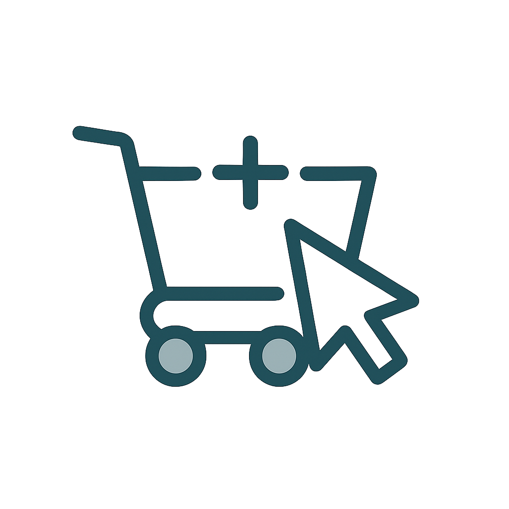 Icon showing how to order glass or mirrors through the online checkout