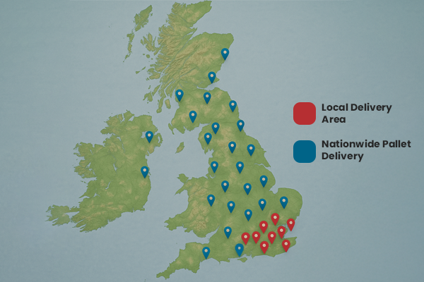 UK Delivery Coverage Map – Local & Nationwide Pallet Delivery